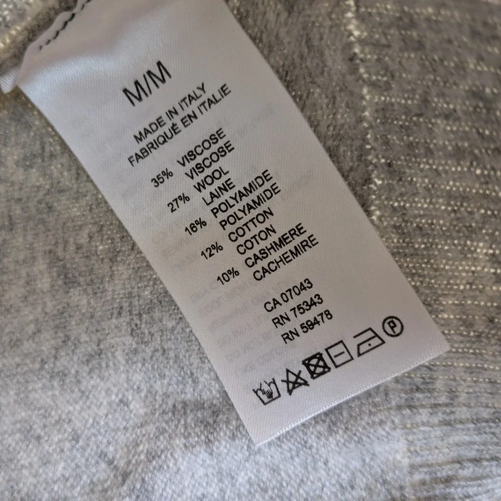 Maglificio Bartolini Men's Size M‎ Cashmere Blend Crew Neck Sweater Gray